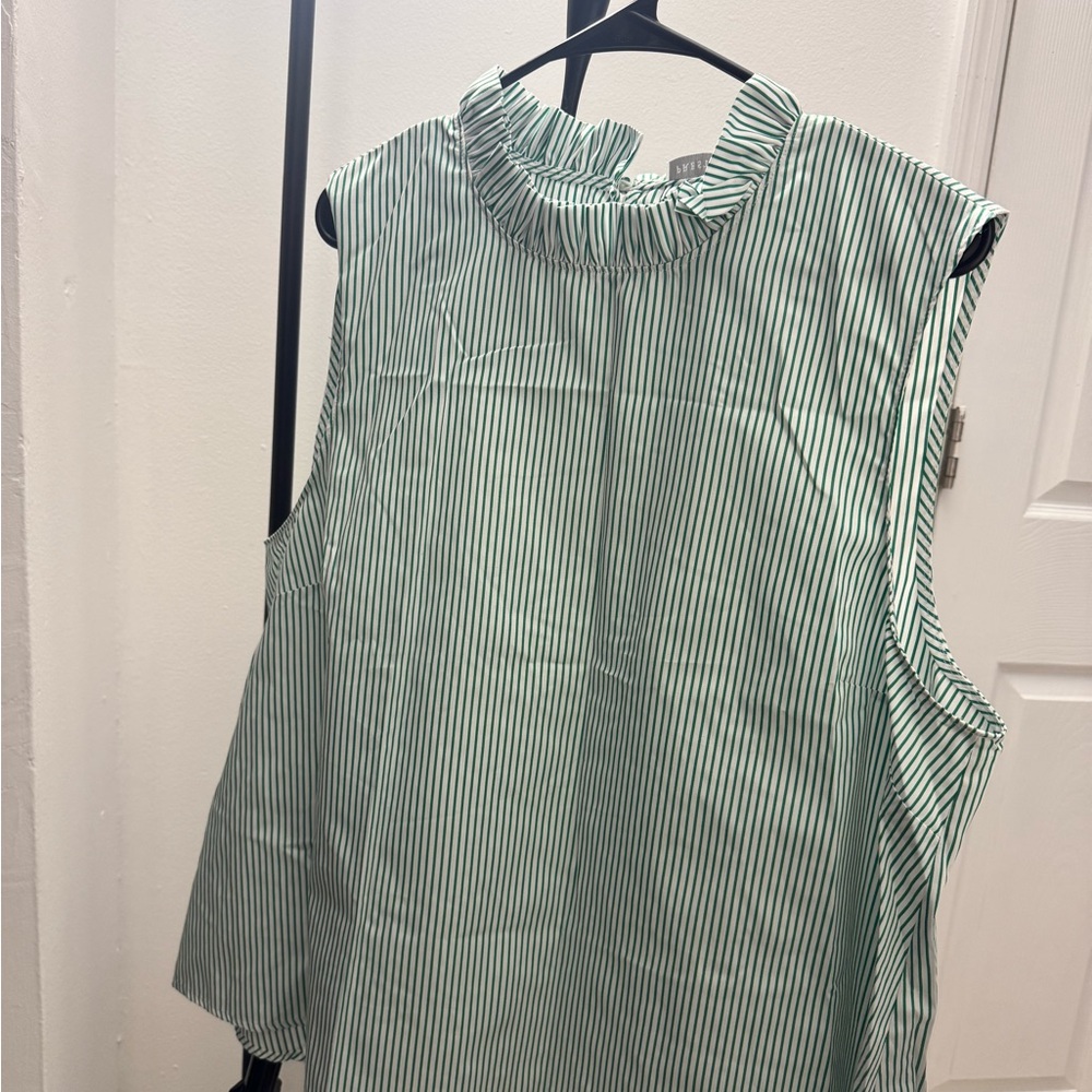 Striped Green Sleeveless Top